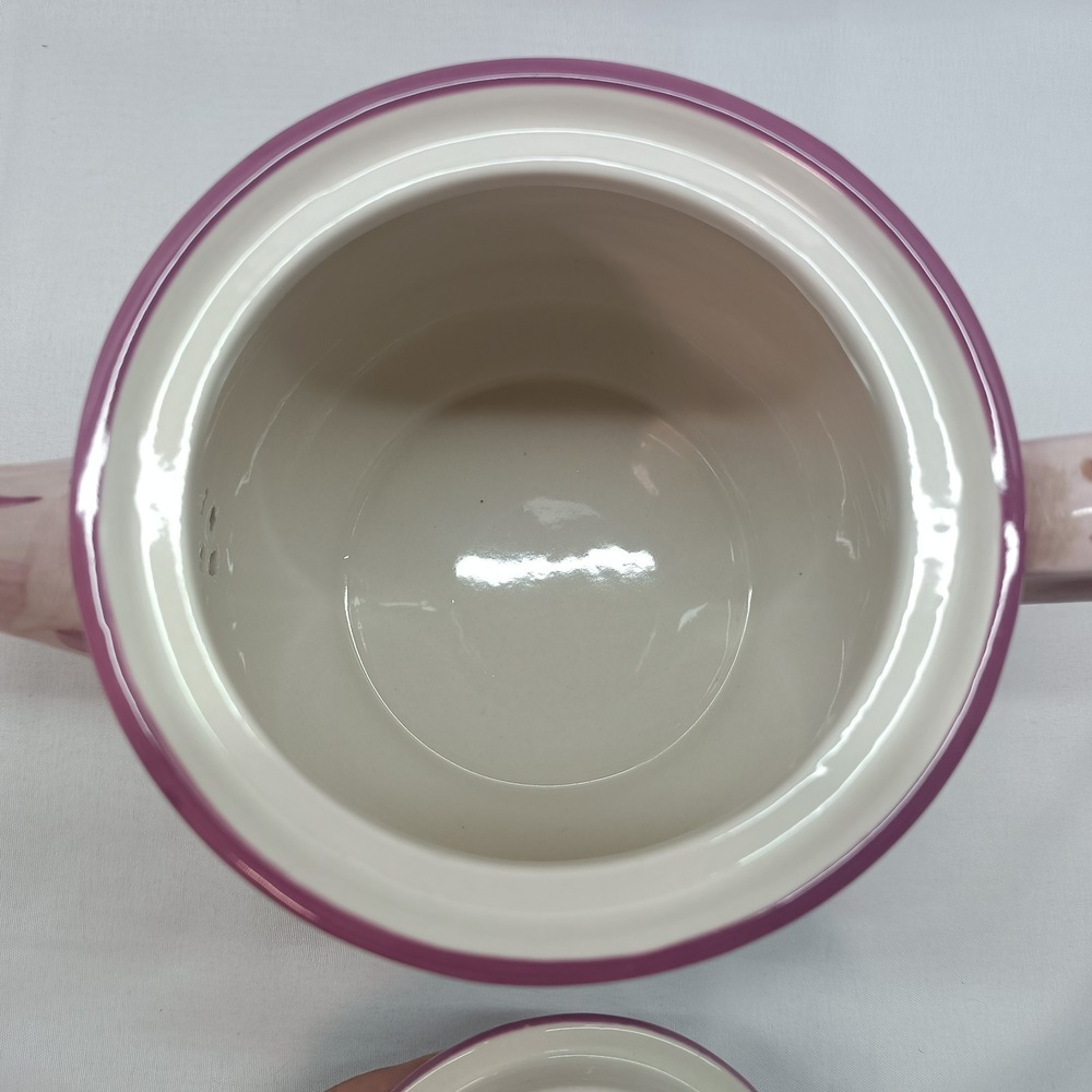 Temp-tations Old World Cranberry Tea Set TeaPot Sugar Bowl W/ Lid Creamer - Picture 2 of 11
